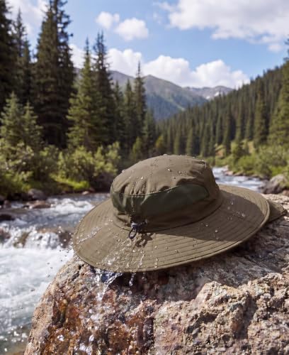 Home Prefer UPF 50+ Wide Brim Sun Hats with Neck Flap Sun Protection Hat for Men Women Gardening Fishing Summer Bucket Hat - color: Army Green