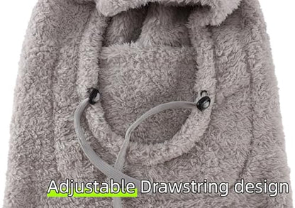 Connectyle Balaclava Hood Winter Hat for Men & Women Windproof One-Piece Fleece Hooded Scarf Ski Mask Cold Weather Hat - color: Light Grey