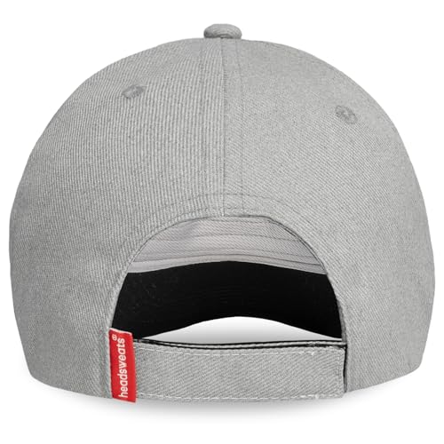 Headsweats Dad Hat – Men's Embroidered Twill Baseball Cap, Adjustable Strapback, Lightweight, Breathable - color: Light Grey/Dog