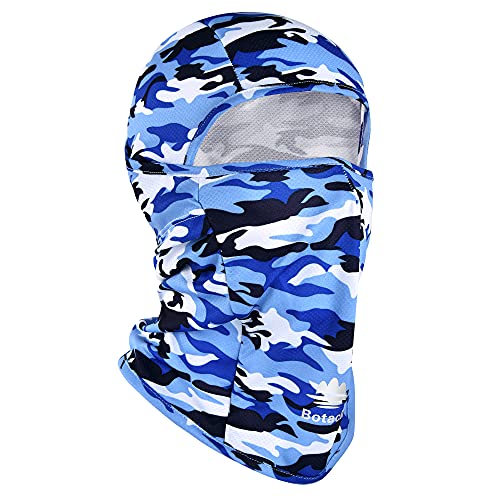 Balaclava Ski Mask, Sun Protection Breathable Face Cover Men Women - color: Camo Blue