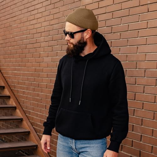 ROYBENS Swag Wool Knit Cuff Short Fisherman Beanie for Men Women Winter Hat - color: 1pcs-light Coffee