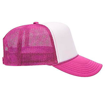 BROTHER TRUCKERS Choosin' Texas Distressed Mesh Back Hat - color: Hot Pink/White