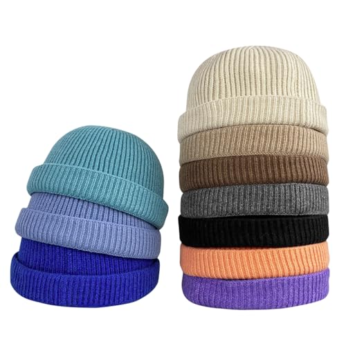 Croogo Brimless Hat Beanie Docker Cap Rolled Cuff Worker Sailor Skullcap - color: Ct47-light Blue