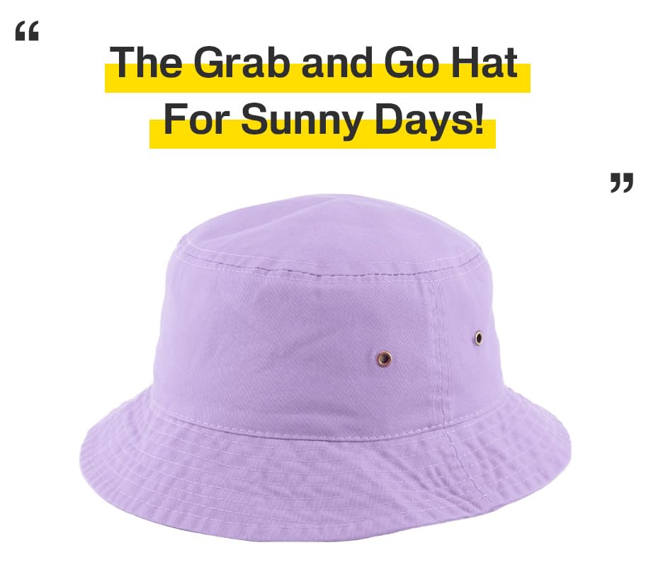 KBETHOS® 100% Cotton Washed Bucket Hat - color: Lavender, size: Small-Medium