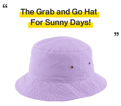 KBETHOS® 100% Cotton Washed Bucket Hat - color: Lavender, size: Small-Medium