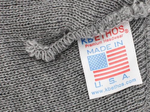 KBETHOS Made in USA Classic Men's Women's Cuffed Folded Acrylic Knit Beanie Hat Solid Unisex Cold - color: Light Gray Solid Long Beanie