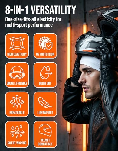 Sweat Wicking Skull Caps Cooling Helmet Liner Hat Running Beanie Cycling Skullcap Sleeping Cap for Men Women - color: White Sets
