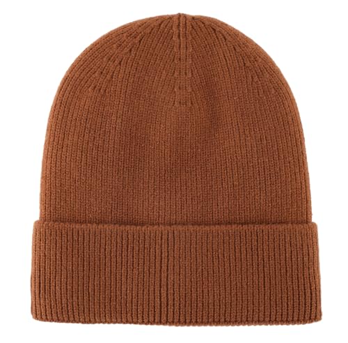 Connectyle Kids Beanie Hat Warm Winter Hats for Boys Girls Fleece Lined Knit Kids Hat for Ages 1-5 - color: Dark Brown