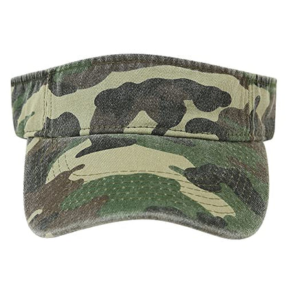 Sport Sun Visor Hats Cotton Ball Caps Empty Top Baseball Sun Cap for Men Women - color: Camo-beige