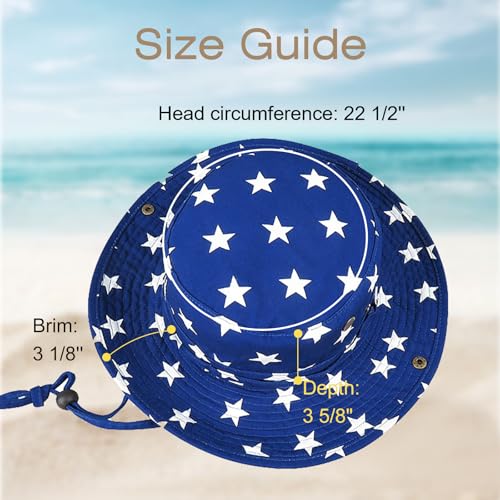 Bucket Hat UV Protection Sun Hat, Boonie Fishing Safari Hats for Outdoors - color: Flag Blue
