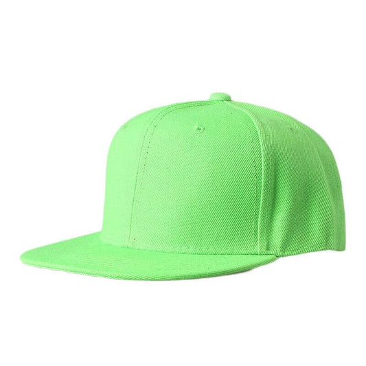 Boolavard Classic Snapback Hat Cap Hip Hop Style Flat Bill Blank Solid Color Adjustable Size - color: Green
