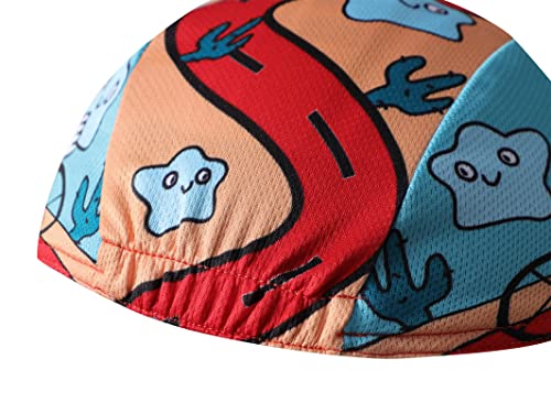 Funny Cycling Cap - Polyester Cycling Hat-Under Helmet - Cycling Helmet Liner Breathable&Sweat Uptake - color: D