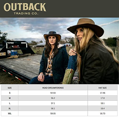 Outback Trading 13216 Unisex Roswell UPF 50 Water-Resistant Wire Brim Western-Style Wool Hat - color: Bone, size: Large