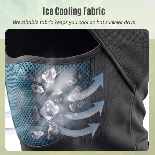 Face Balaclava Neck Cover Cooling Ice Silk Ski Mask - color: Dark Gray