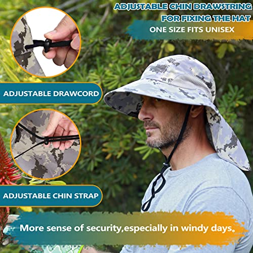 Solaris Small‑Head‑Fit Sun Hat with Neck Flap for Men & Women - color: #3 Digigy, size: One Size