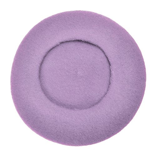 ZLYC Wool French Beret Hat Solid Color Classic Artist Cap for Women - color: Lavender