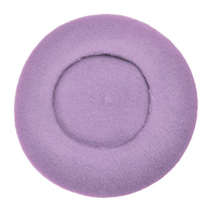 ZLYC Wool French Beret Hat Solid Color Classic Artist Cap for Women - color: Lavender