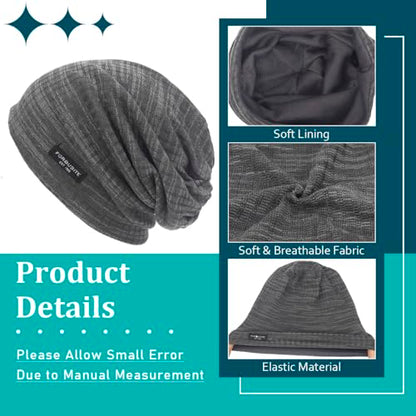 Ruphedy Men Slouchy Beanie Summer Long Oversize Thin Lightweight Skull Cap B011h - color: B018h-grey, size: One Size