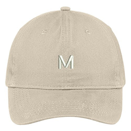 Trendy Apparel Shop Letter M Block Font Embroidered Dad Hat Cotton Baseball Cap - color: Stone