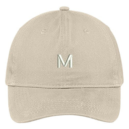 Trendy Apparel Shop Letter M Block Font Embroidered Dad Hat Cotton Baseball Cap - color: Stone