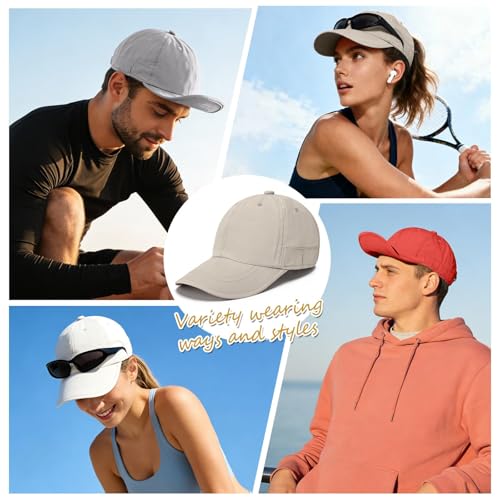 ZOORON Soft Brim Baseball Cap Low Profile Unstructured Dad Hat, Adjustable Washer Friendly Sport Hats for Golf Running - color: 1pack-khaki