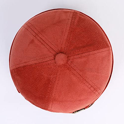 Men Hats Docker Cap Hats Beanie Sailor Cap Worker Hat Rolled Cuff Retro Brimless Hat with Adjustable - color: 7019-red