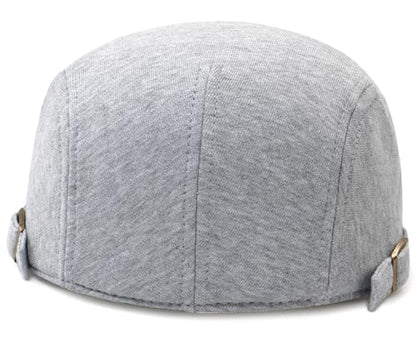 Men's Cotton Newsboy Hats Flat Ivy Gatsby Cap Irish Cabbie Ivy Driving Hunting Hat - color: Light Gray