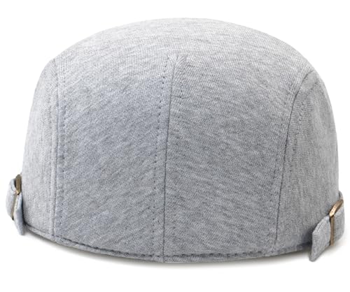 Men's Cotton Newsboy Hats Flat Ivy Gatsby Cap Irish Cabbie Ivy Driving Hunting Hat - color: Light Gray