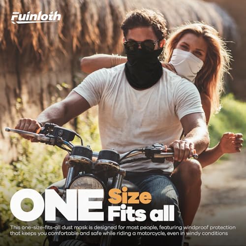 Fuinloth Neck Gaiter, 6 Pack Cooling UV Protection Bandana Face Mask Gator - color: Black+gray+light Gray+white+green+camo