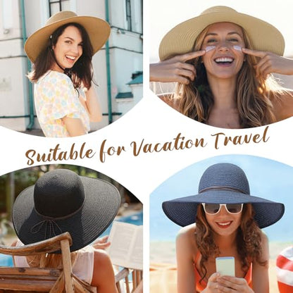 Sun Hats for Women, UPF 50+ Sun Protection, Beach Hat with Wide Brim - color: Black