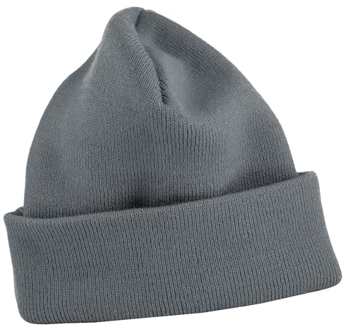Thick Winter Beanie for Men Women Stretchy Thermal Knit Premium Cuffed Hat Skull Cap Toboggan - color: Gray