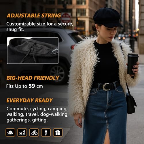 Comhats Women's Wool Winter Warm Newsboy Hats, Fashion Pageboy Beret Cap - color: 67145_orange Plaid, size: Large