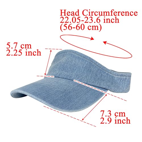 Sun Visors Hat Women Jean Denim Retro Sports Cap Summer Golf Beach Tennis Adjustable Hats - color: Denim