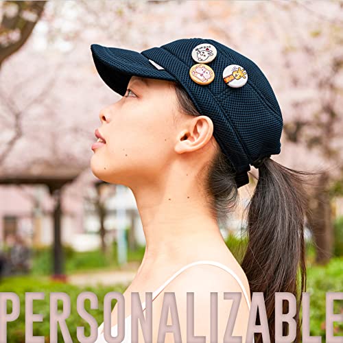 CHARM Mens Cadet Hat Kpop Caps - Womens Military Cadet Hat Korean Style Baseball Cap Mesh Fabric - color: Navy