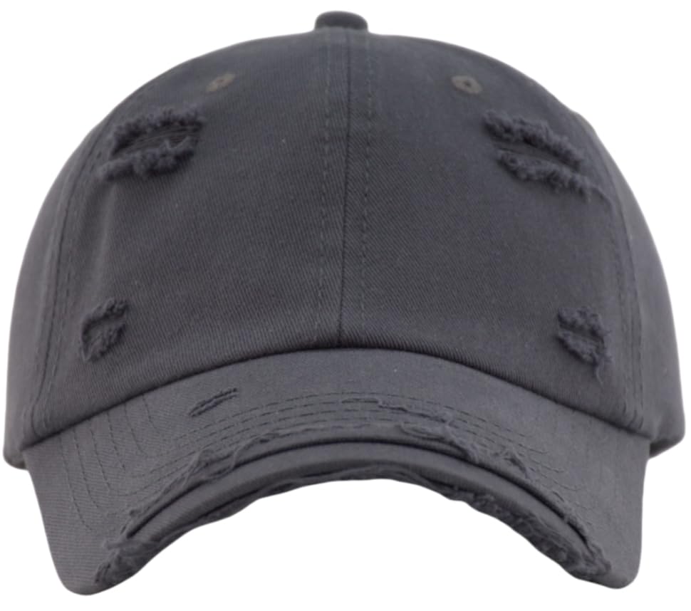 TSSGBL Unstructured Distressed Baseabll Cap Cotton Soft Dad Hat Adjustable Low Profile Headwear Ball Caps for Women Men - color: Distressed Charcoal, size: Medium-Large