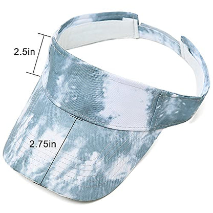 Sport Sun Visor Hats Cotton Ball Caps Empty Top Baseball Sun Cap for Men Women - color: Tie-dye Grey