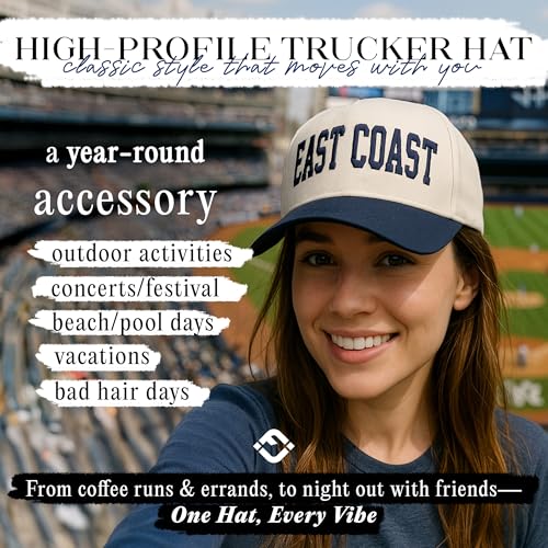 Funky Junque Trucker Snapback Hat - color: East Coast - Navy/Beige