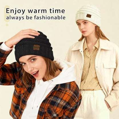 ZOORON Womens Winter Hat Slouchy Beanies for Women Cable Knit Beanie Hats - color: 1pack- Beige