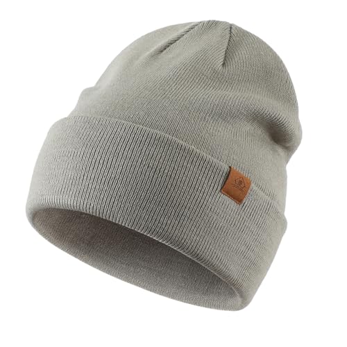 Home Prefer Mens Winter Hats Acrylic Knit Cuff Beanie Cap Warm Womens Beanie Hat - color: Sage Green