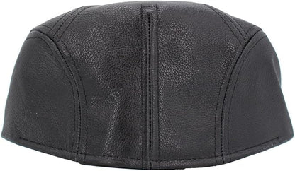 Newsboy Leather Ivy Newsboy Flat Cap Cabbie Driving Fishing Hat for Men S,M,L,XL,2XL,3XL - size: X-Large