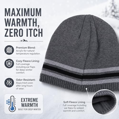 Oversize XXL Winter Beanie Knit Hat for Men - color: A1-dark Grey