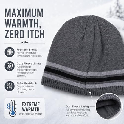 Oversize XXL Winter Beanie Knit Hat for Men - color: A1-dark Grey