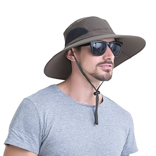 YR.Lover.Outdoor Boonie Men and Women's Hat Sun Protection Waterproof Cap for Safari Fishing Hunting Bucket Hat - color: Army Green