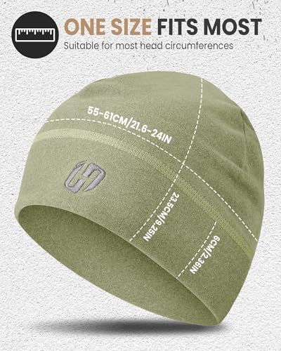 HASAGEI Thermal Running Hat - Men's Skull Cap Cycling Cap Under Helmet for Winter - color: Green