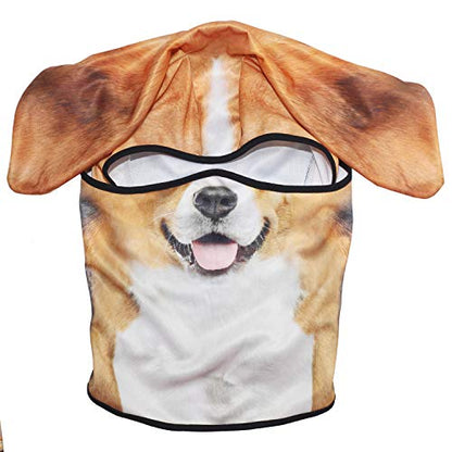 WTACTFUL 3D Animal Ears Balaclava, Breathable Face Mask for Halloween - color: Beagle Funny Mss-05