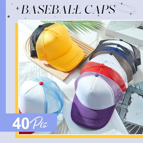Hercicy 40 Pack Blank Trucker Hat Bulk - color: Stylish Colors