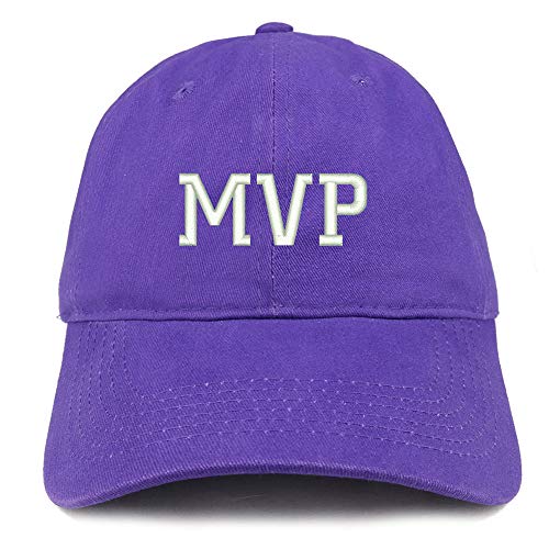 Trendy Apparel Shop MVP Embroidered Unstructured Cotton Dad Hat - color: Purple