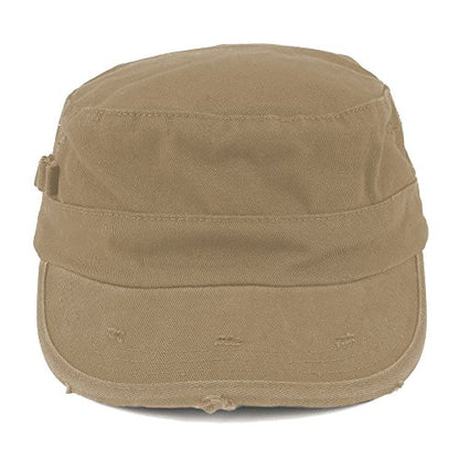 ARMYCREW Washed Cotton Army BDU Style Fitted Military Cap - color: Khaki, size: Small-Medium