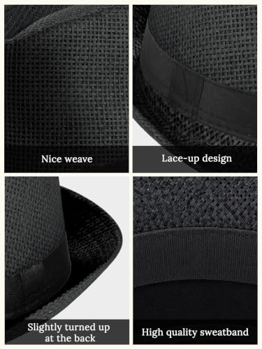 BABEYOND Men's 1920s Short Brim Trilby Fedora Hat - color: U-black