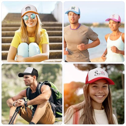 Ultrafun 10 Pack Trucker Hat Mesh Sublimation Blank Hats Adjustable Baseball Caps Hats for Men Women - color: Brown White